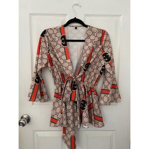 GG print blouse